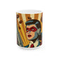 Red Masked Female Ceramic Mug (11oz, 15oz) - Superhero Coffee