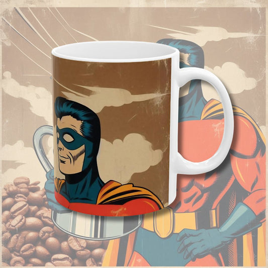 Heroic Beans Ceramic Mug (11oz, 15oz) - Superhero Coffee