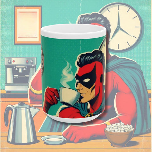 Break Time Ceramic Mug (11oz, 15oz) - Superhero Coffee