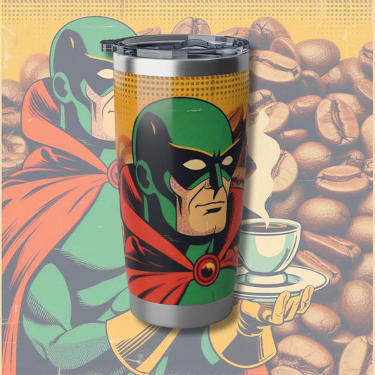 Green Mask Vagabond 20oz Tumbler - Superhero Coffee