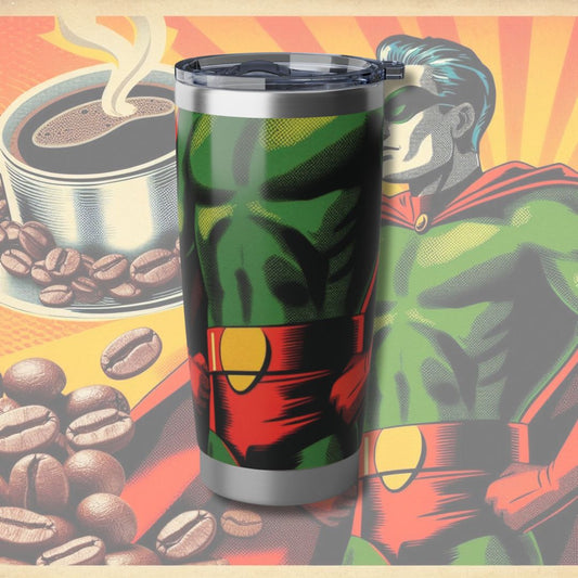 Green Poser Vagabond 20oz Tumbler - Superhero Coffee