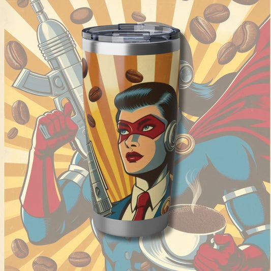 Red Masked Female Vagabond 20oz Tumbler - Superhero Coffee