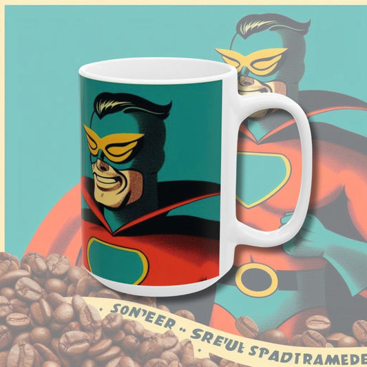 Yellow Eyes Ceramic Mug (11oz, 15oz) - Superhero Coffee